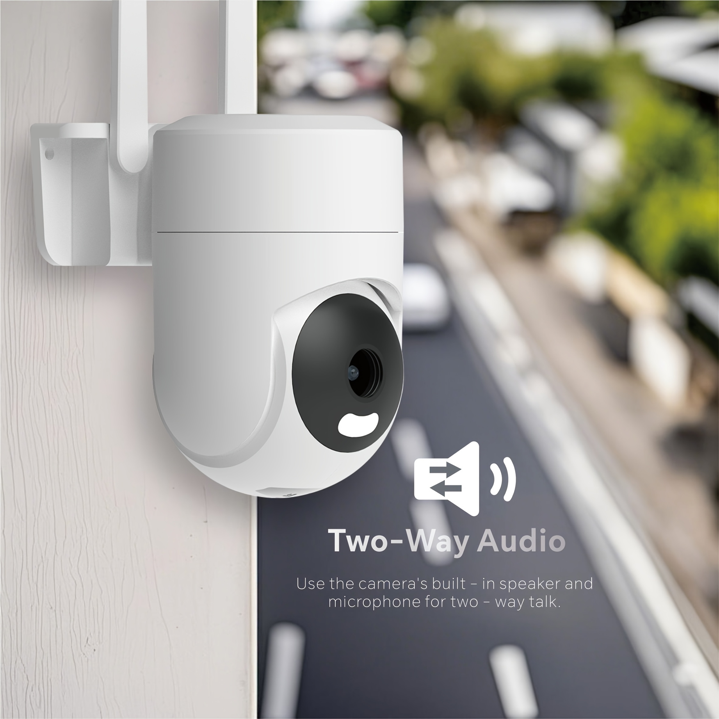 2.4G WiFi 2MP 1080P IP66 | Вътрешна и външна камера за домашен мониторинг - Пълноцветно нощно виждане, AI детекция на хора, захранване чрез USB, управление чрез приложение с LED светлини, стилен дизайн, усъвършенстван PTZ, 2-посочен аудио