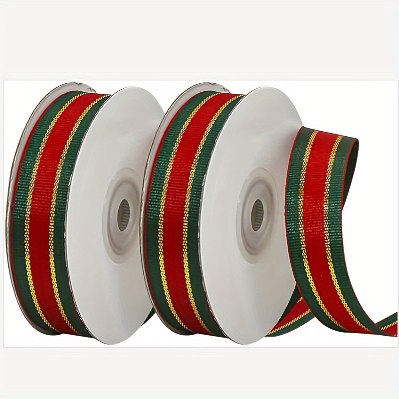 

Red & Golden Striped Satin Ribbon - 25 Yards, Diy Crafts, Gift Wrapping, Cake Decorating & Holiday , Best For Christmas