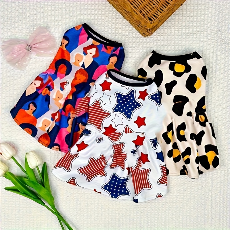   dog outfit suitable for small and medium sized dogs cute printed pet skirt fashionable puppy clothes suitable for   chihuahuas and small dog breeds applicable for     home and travel