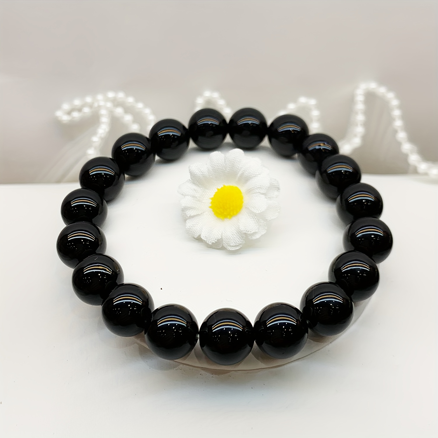 10mm Agate Beaded Bracelet Classic Style Men Women Everyday