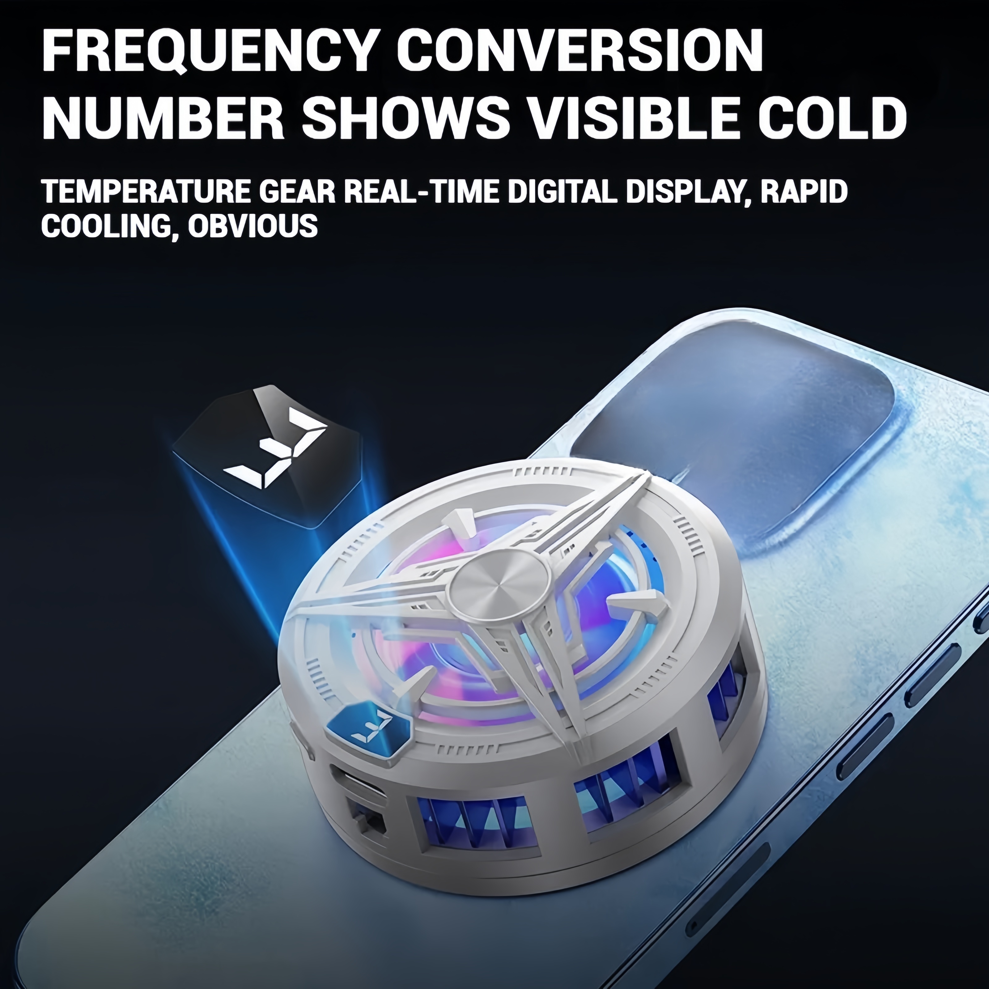 Ventilateur Refroidisseur Magnétique Pour Téléphone Et Tablette - Léger 68x58x26,5 Mm - LED RGB - Compatible Avec La Plupart Des Smartphones - 7