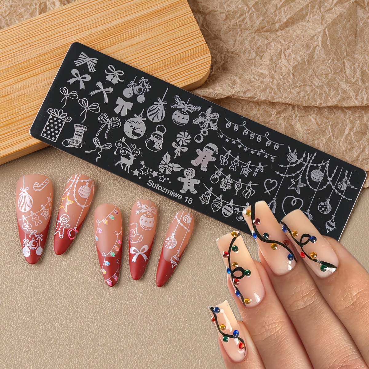 Reusable Nail Stamping Plate Set with Stamper & Scraper