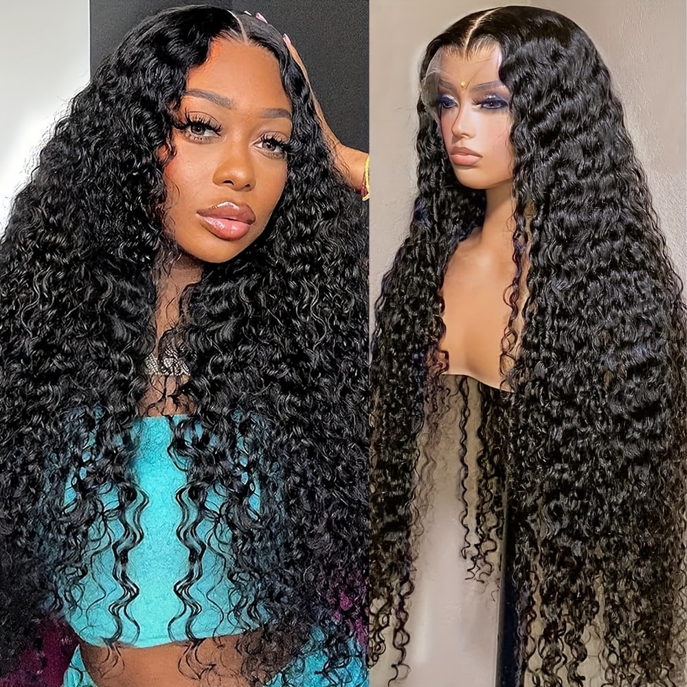 24 Inch Water Wave Lace Front Wig Human Hair 180 Density Glueless Pre Plucked Amazon.com : PICRUG 360 Water Wave Lace Front Wigs Human  main image 3