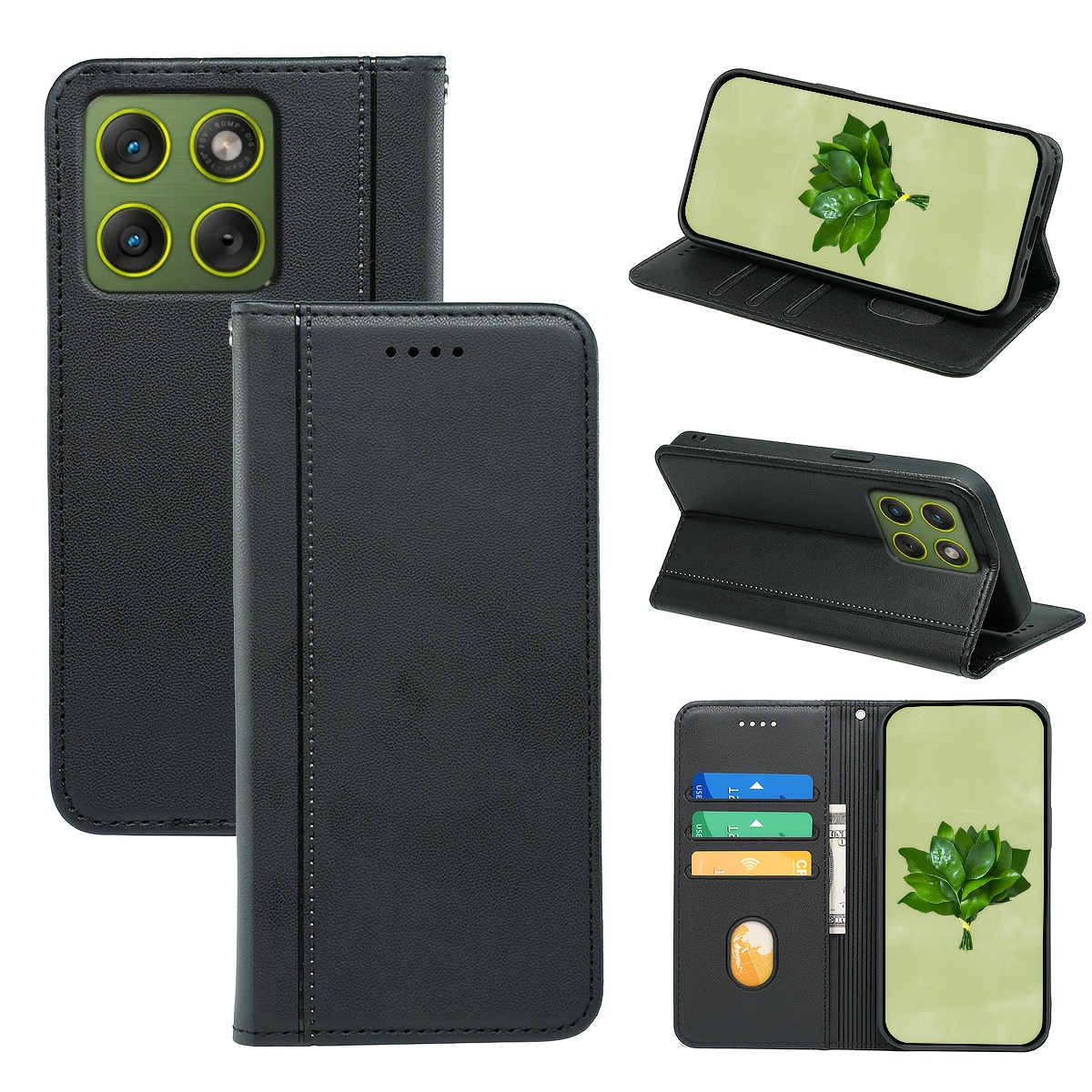 TEMU Phone Case - Folio Wallet Case Designed For Moto Edge 70/x70 Air/x70 Featuring A Kickstand, Cash Compartment, And Magnetic Storage. Ideal For