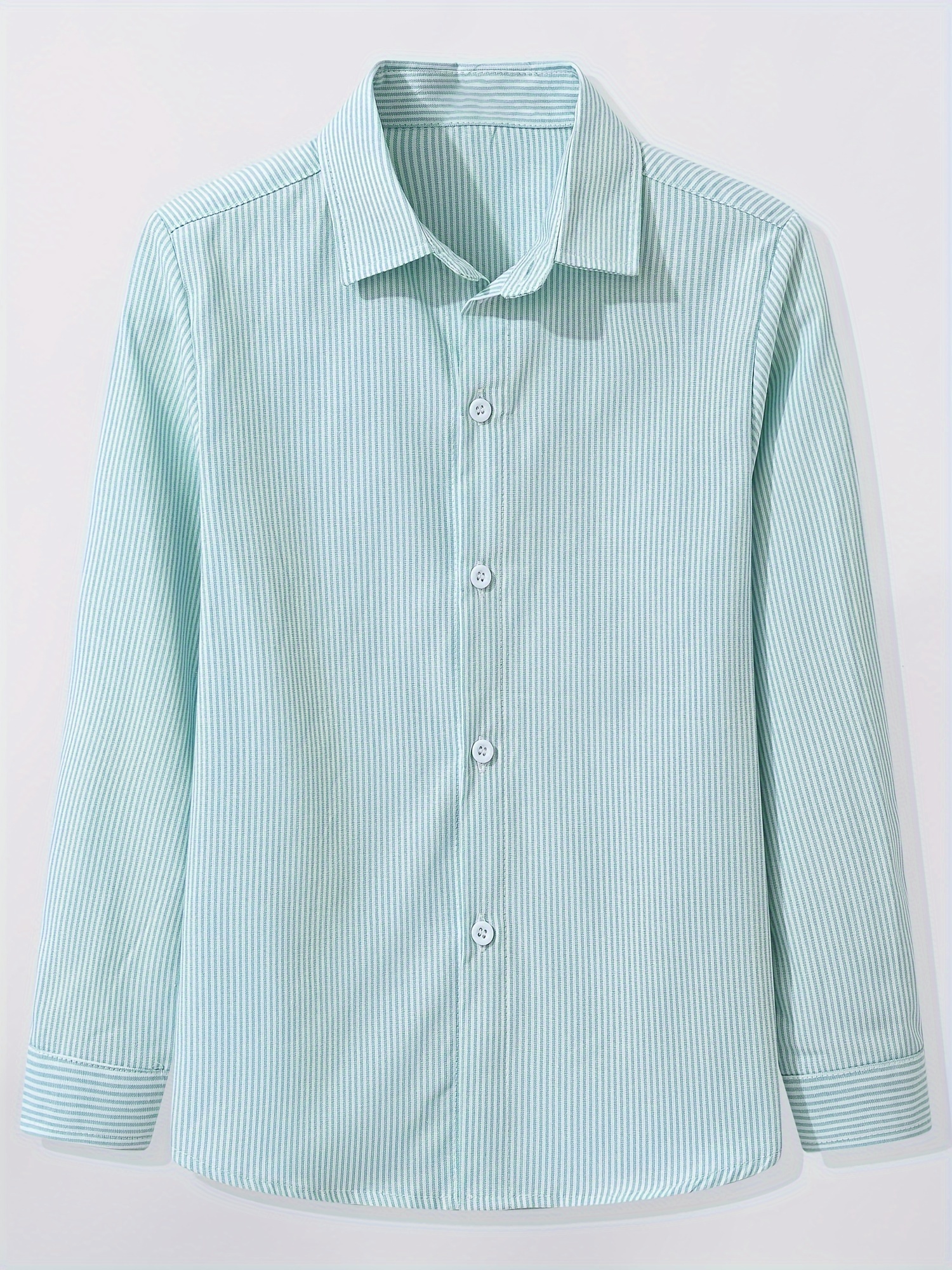 Boys' Long Sleeve Shirt Formal School Casual Attire *-Up Collar  Non-Stretch Fabric for School, Office, Family Events Spring/Fall