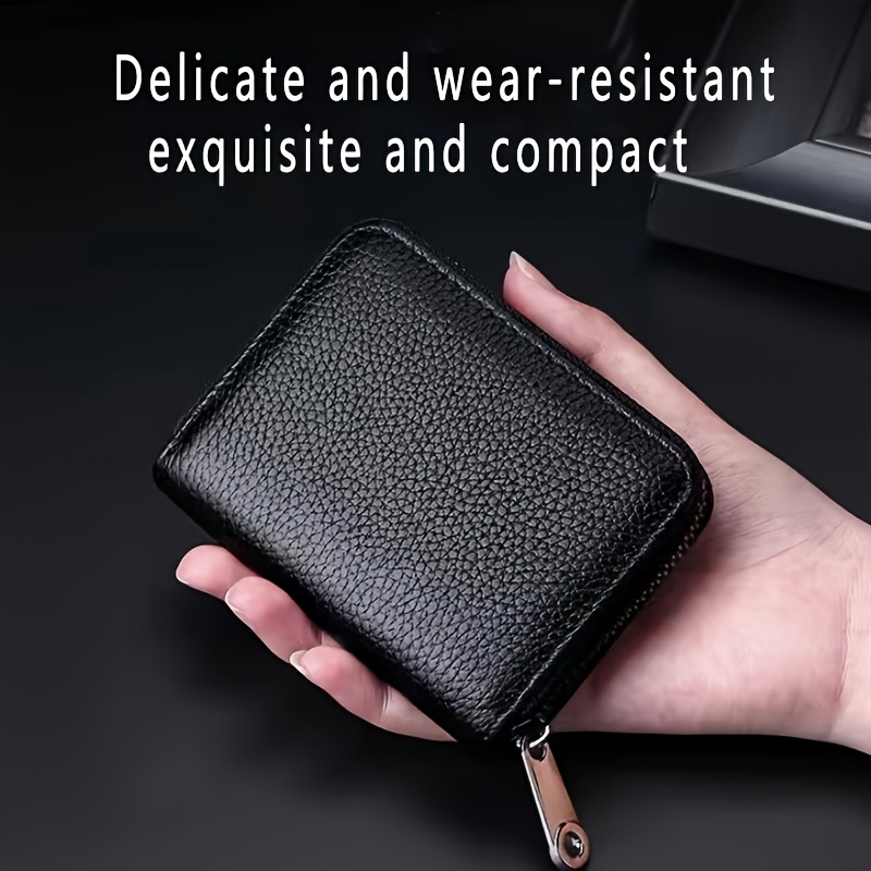 Men'S Stylish Black Wallet with Zippered Coin Compartment - Perfect for Organizing and Protecting Your Essentials, Ideal for Daily Commute, Secure Travel Wallet|Minimalist Wallet|Zippered Closure, Small Wallet