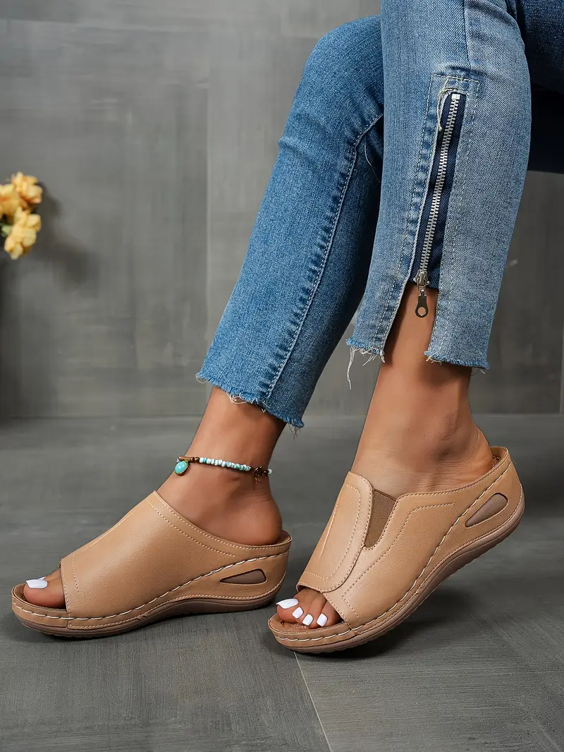 womens comfortable casual wedge sandals everyday anti slip shopping shoes summer outdoor beach slippers Product details 9