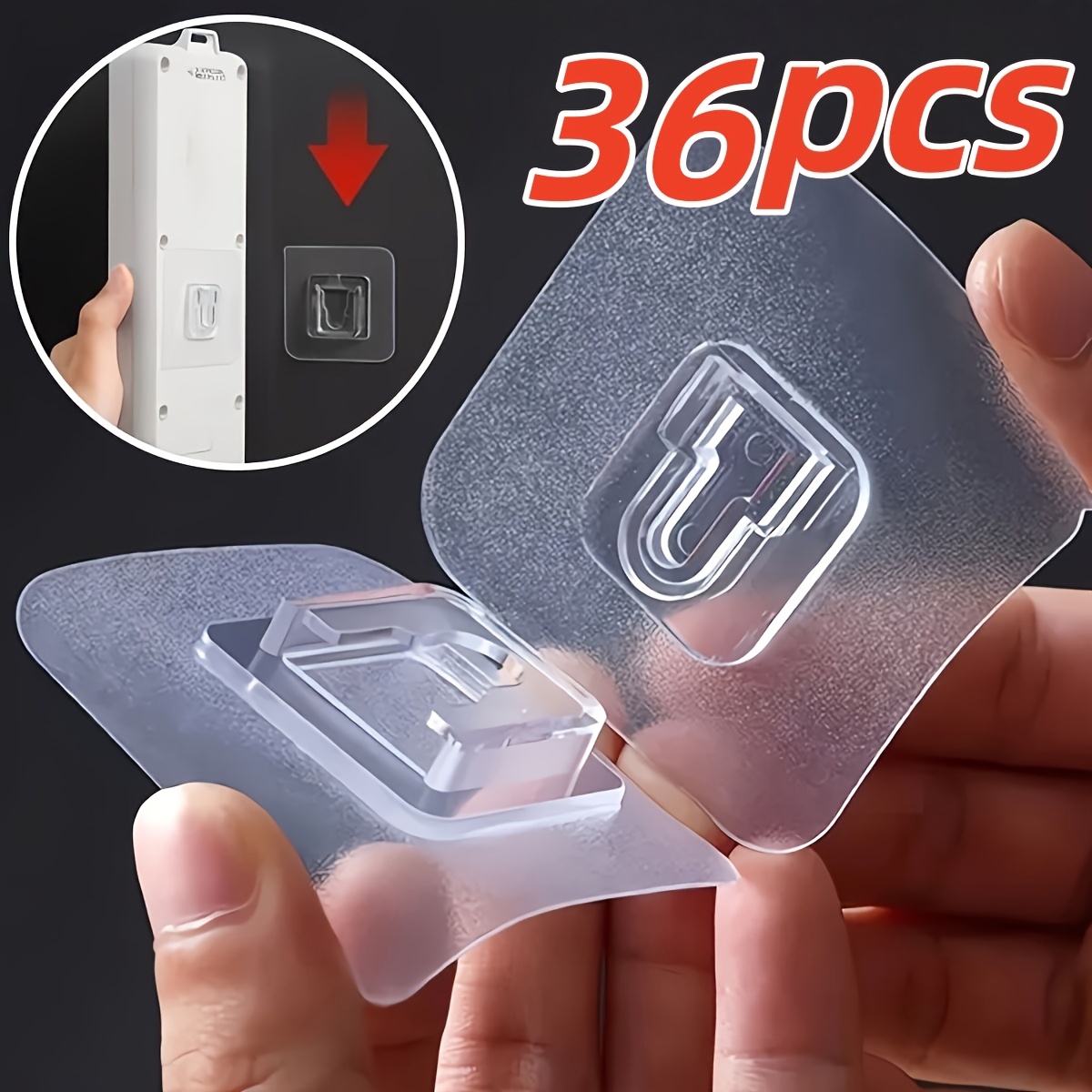 36pcs Set - Practical Hooks - , , Plastic Bracket, Suitable For Routers, Sockets, Photo Frames, Remote Controls - Waterproof, Suitable For Kitchens, Bedrooms, Bathrooms, Offices, A Total Of 18 Sets