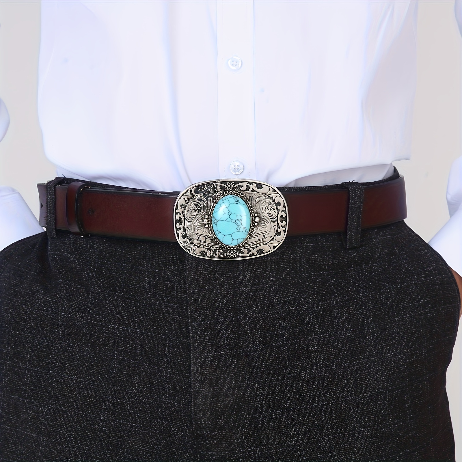 

Western Cowboy Novelty Rhinestone Inlaid Alloy Belt Buckle For Men, Fashionable Western-style Belt Accessory