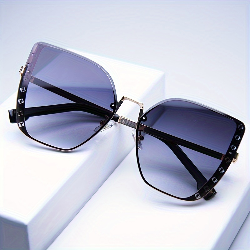Uv 400 Protection Sunglasses Rimless Sunglasses Fashionable - Temu