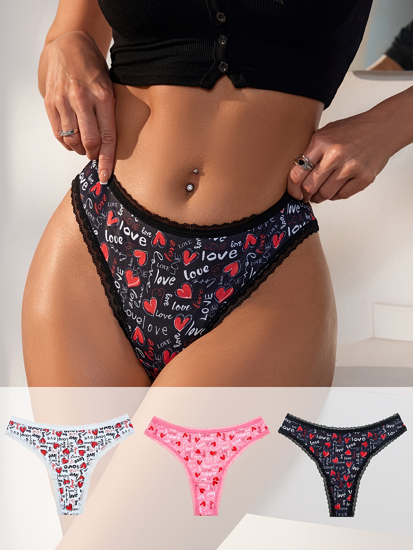 Lace Thongs For Women Sexy Low Waisted Thong Underwear Cute