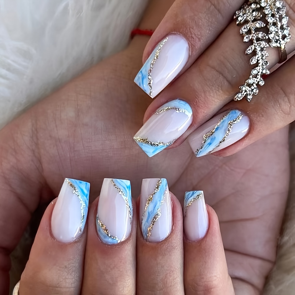 Cute nails short coffin sales