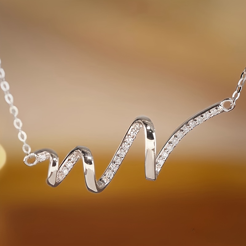 E-shop modische Damen-Anhänger-Halskette, minimalistische spiralförmige geometrische Anhänger-Halskette im französischen Stil, Geschenk für den ,