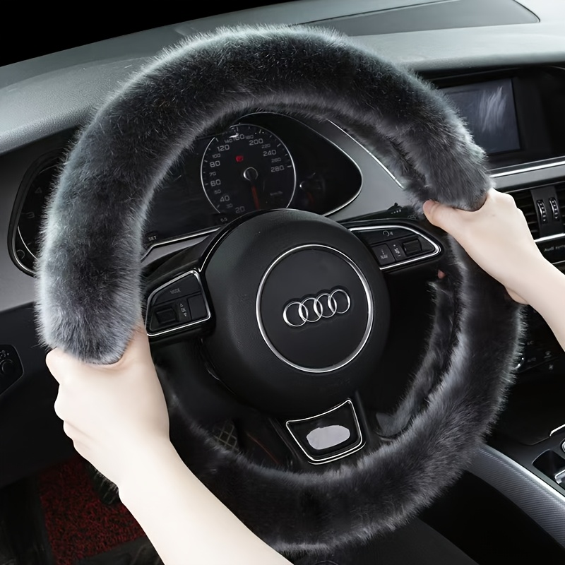 

Winter Car Plush Steering Wheel Cover Short Plush Winter Warm Steering Wheel Cover