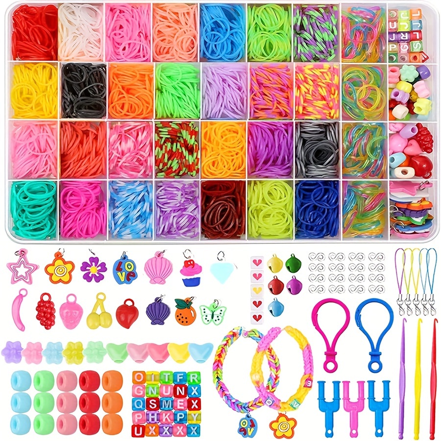 

2600+ Piece Luminous Rubber Band Bracelet Making Kit - 36-grid Box, Creative Diy Jewelry Set For Crafters, Vibrant Bands For Colorful Bracelets & Necklaces