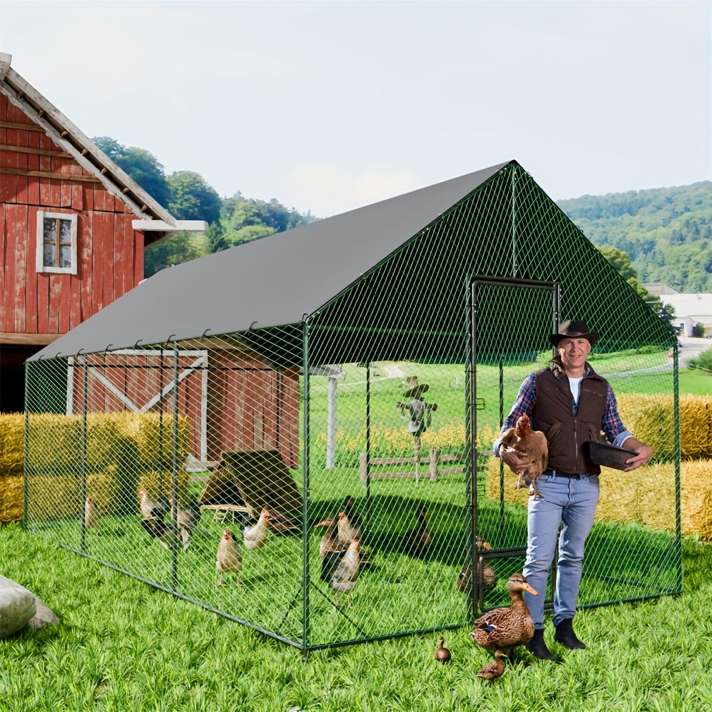 1pc 6m xxl large heavy duty metal walk in chicken coop chicken runs cage fencing pens case for rabbit goose ducks chickens thicken   Product details 0