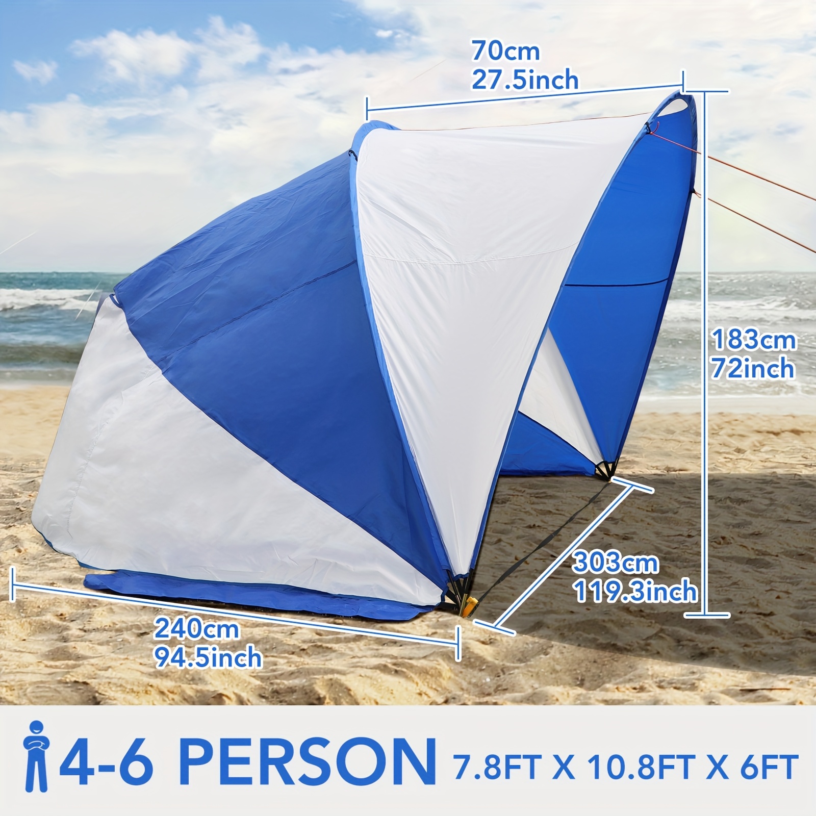 Beach Tent Compatible for 4-5 Adults