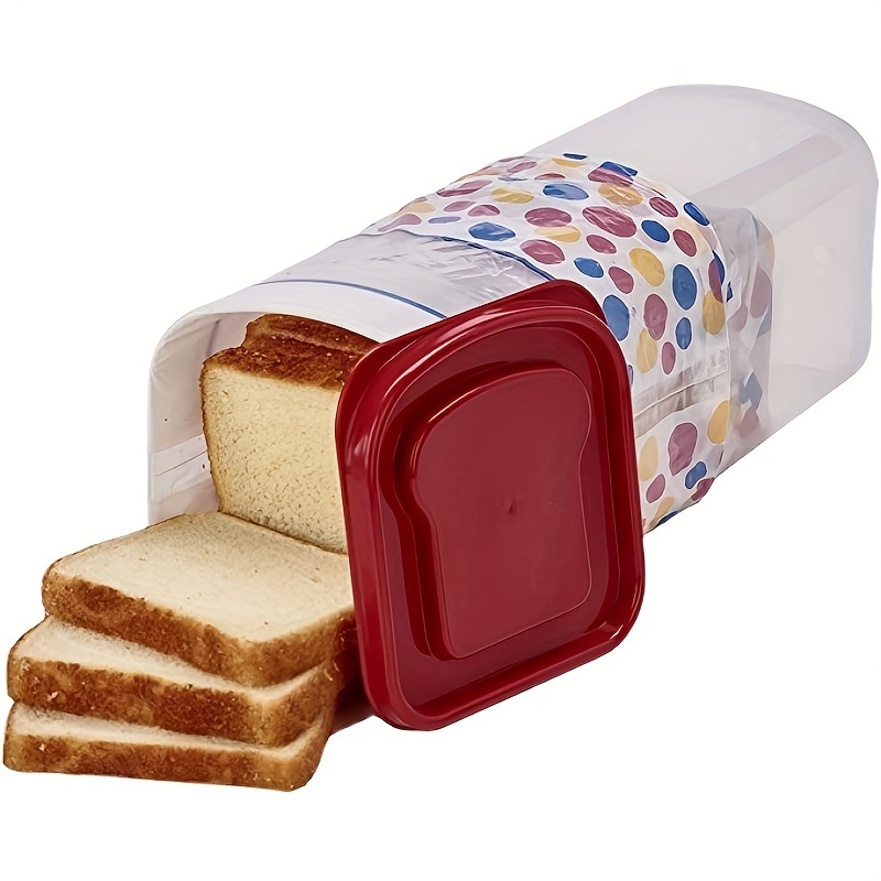TEMU 1pc Leak-proof And Reusable Plastic Storage Container | Multifunctional Transparent Sealing Box For Bread, Toast, Fruits, And Vegetables | Closure, Rectangle Shape, Kitchen Storage And Additions