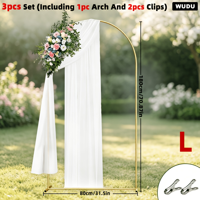 TEMU 3pcs (including 1pc Arch And 2pcs Clips), Wedding Arch Backdrop Frame, Thickened Stable Arch Background Stand, Quick Assembly Arched Backrest