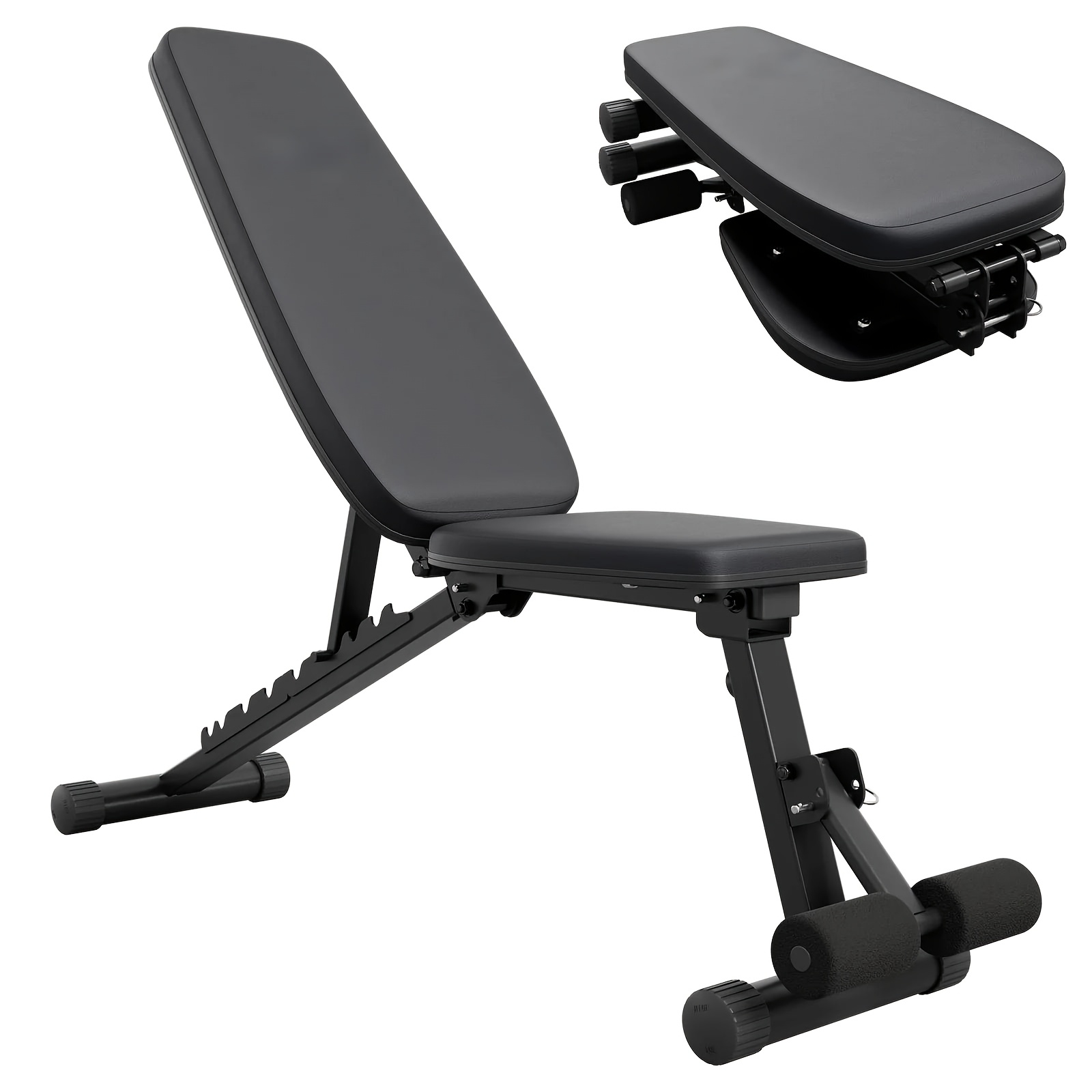 TEMU Banc de musculation réglable à 9 positions, banc d'entraînement pliable avec capacité de poids de 800 lb, banc de musculation pour entraînement
