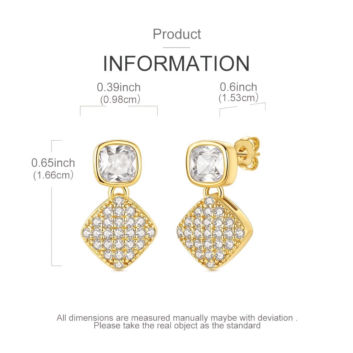 Elegant Women's Square Geometric Stud Earrings for Banquets