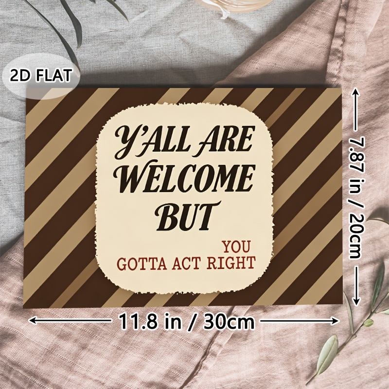 2d flat 1pc modern minimalist brown striped welcome quote poster suitable for entryway business waiting area office decor     text wall art unframed canvas painting for decoration suitable for entryway or  