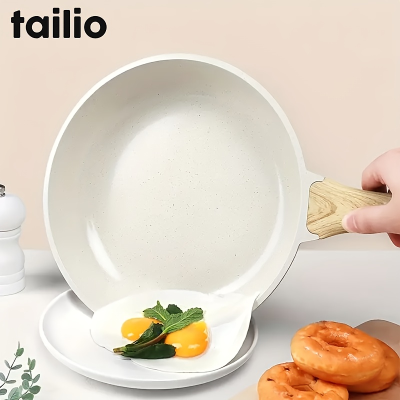 White Minimalist Non-Stick Frying Pan for Modern Kitchens