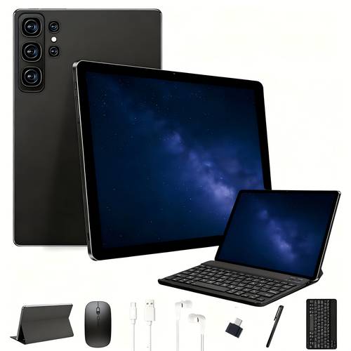 Newest 15 Tablet, 11.6-Inch 2-In-1 Tablet with Keyboard And Protective Case, 8GB And 128GB ROM, 4000Mah Battery, 5G Wifi, 24MP And Dual Cameras, 2560X1600 FHD IPS Display, Ideal for Home Office, Study And Holiday/Birthday Gifts