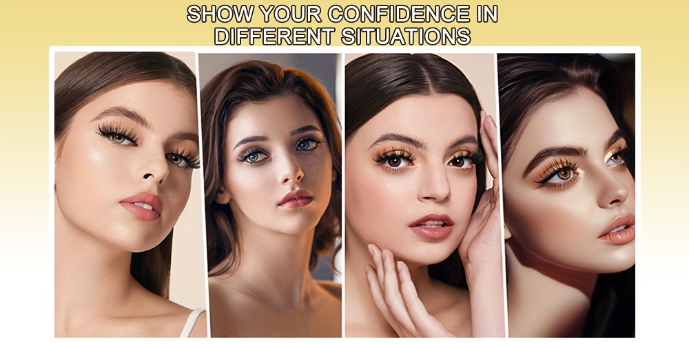   brand   magnetic eyelashes set 3d reusable false eyelashes kit with lash curler brush tweezers no   needed beginner friendly for natural daily party looks with applicator self   false eyelashes 6 pairs details 2