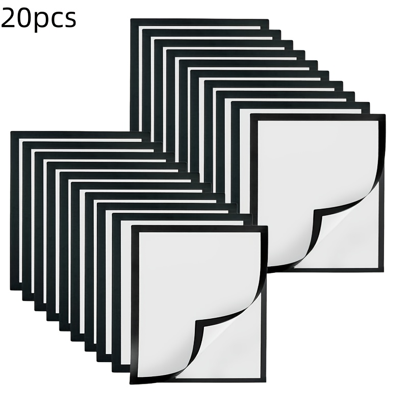 Image of 10/20pcs Self-adhesive Magnetic Photo Frame Set, Soft Display Frame Change Inserts, Wall Stickers For Certificates, Posters, And Photos, Home And Office Decor