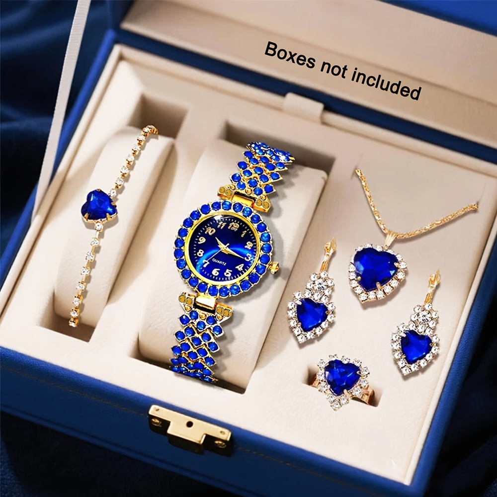 6pcs Quartz Watch Set, Alloy Dial, For Daily Wear, Birthdays, Parties, New Year's Day, Christmas, Halloween, For