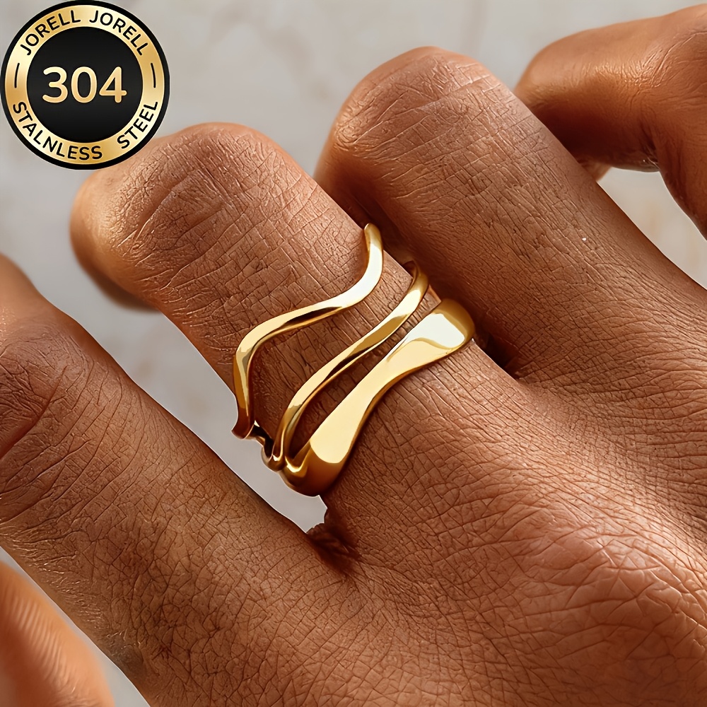 High-quality Stainless Steel Hypoallergenic Golden , Anti-fading, Easy And Elegant, Suitable For Daily Wear Or Party, Fashionable Women's Ring, Jewelry Accessory, And An Exquisite Gift For Women