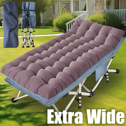 79 l x 32 w h camping cot with comfortable mattress for adults oversize xxl cots for sleeping camping bed folding cot heavy duty with carry bag for home outdoor travel