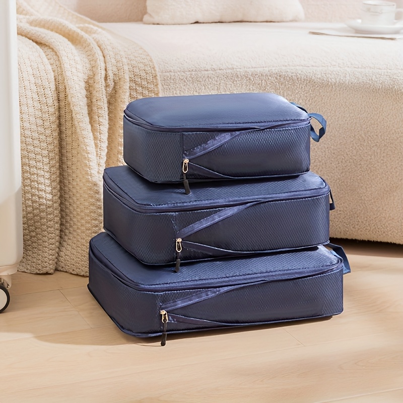 E-shop Dreiteiliges Kompressions-Storage-Set, Reiseorganizer-Kit, Tragbare Handtasche, Komprimierbare Aufbewahrung, Großvolumige Fach-Tasche,