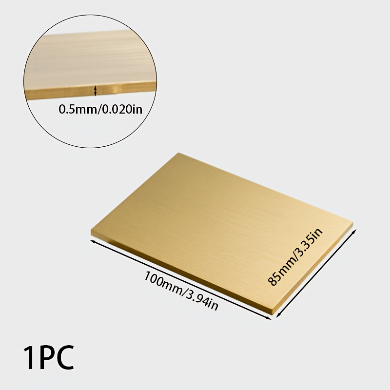 TEMU 1 pieza de placa de identificación de latón de calidad, lámina delgada, 100 mm × 85 mm × 0.5 mm, versátil para diversas aplicaciones, incluidas