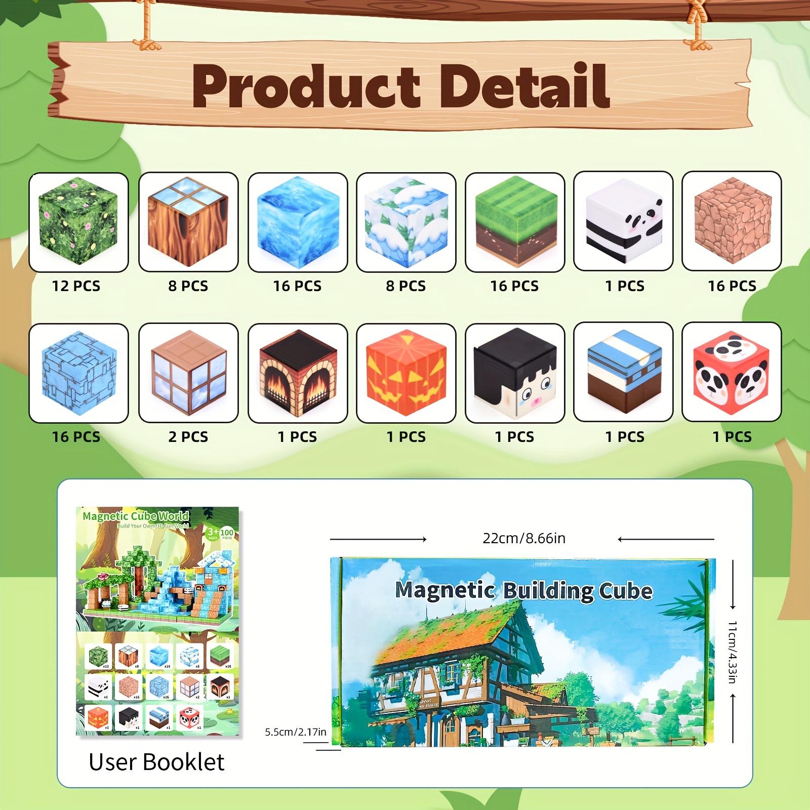 100pcs Cherry Blossom Magnetic Building Blocks Set