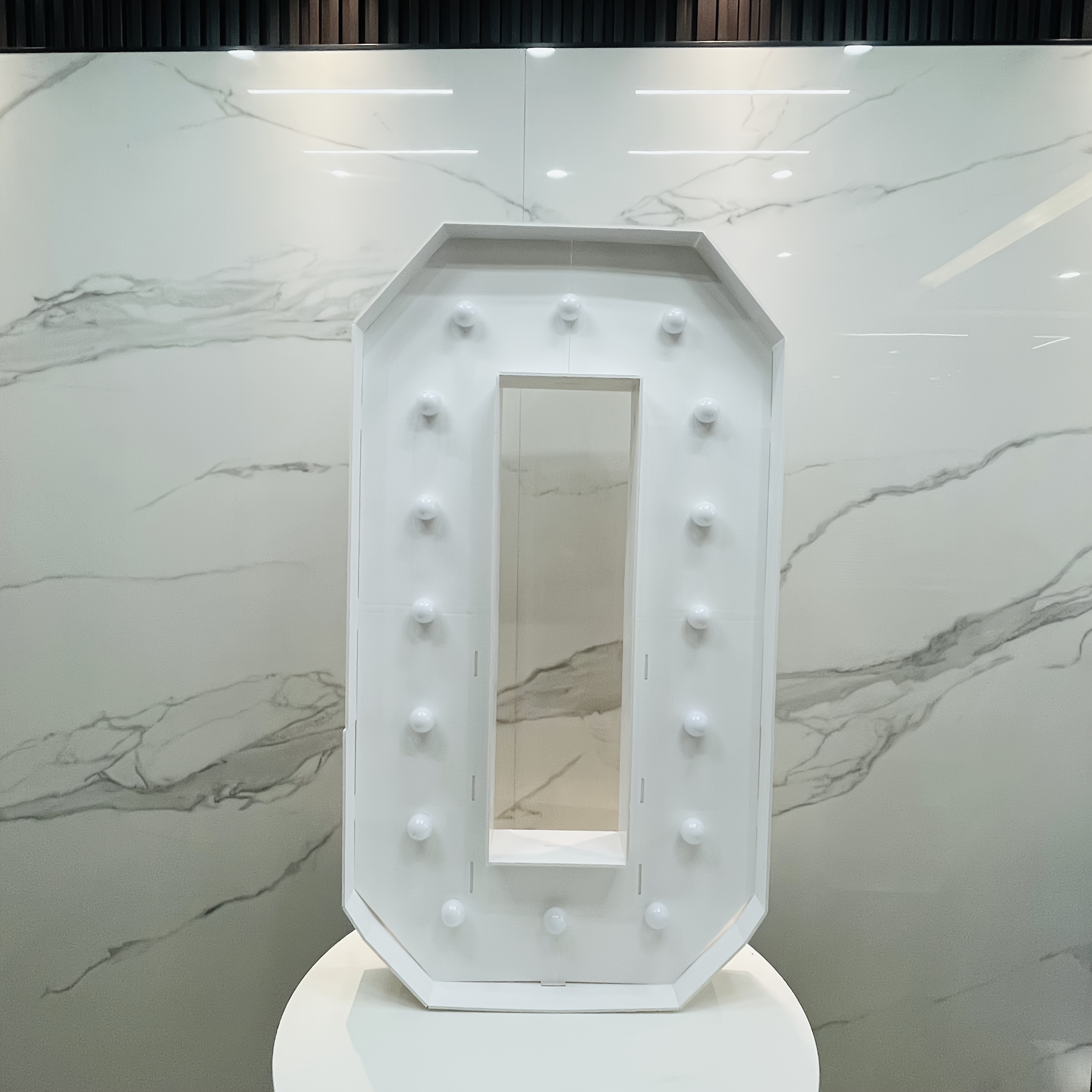 120cm/4ft Marquee Led Lightup 0-9 Number Sign, The 30th Birthday Party Large Mosaic Design Cool White Glowing Frame For Birthdays, Anniversaries, Graduation, Christmas, Halloween, Showers