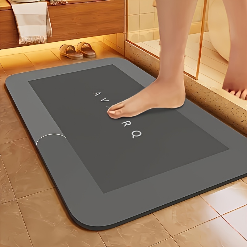 super absorbent non slip diatomite bath mat quick drying soft bathroom rug machine washable durable suitable for bathroom laundry room door mat kitchen mat and pet feeding mat