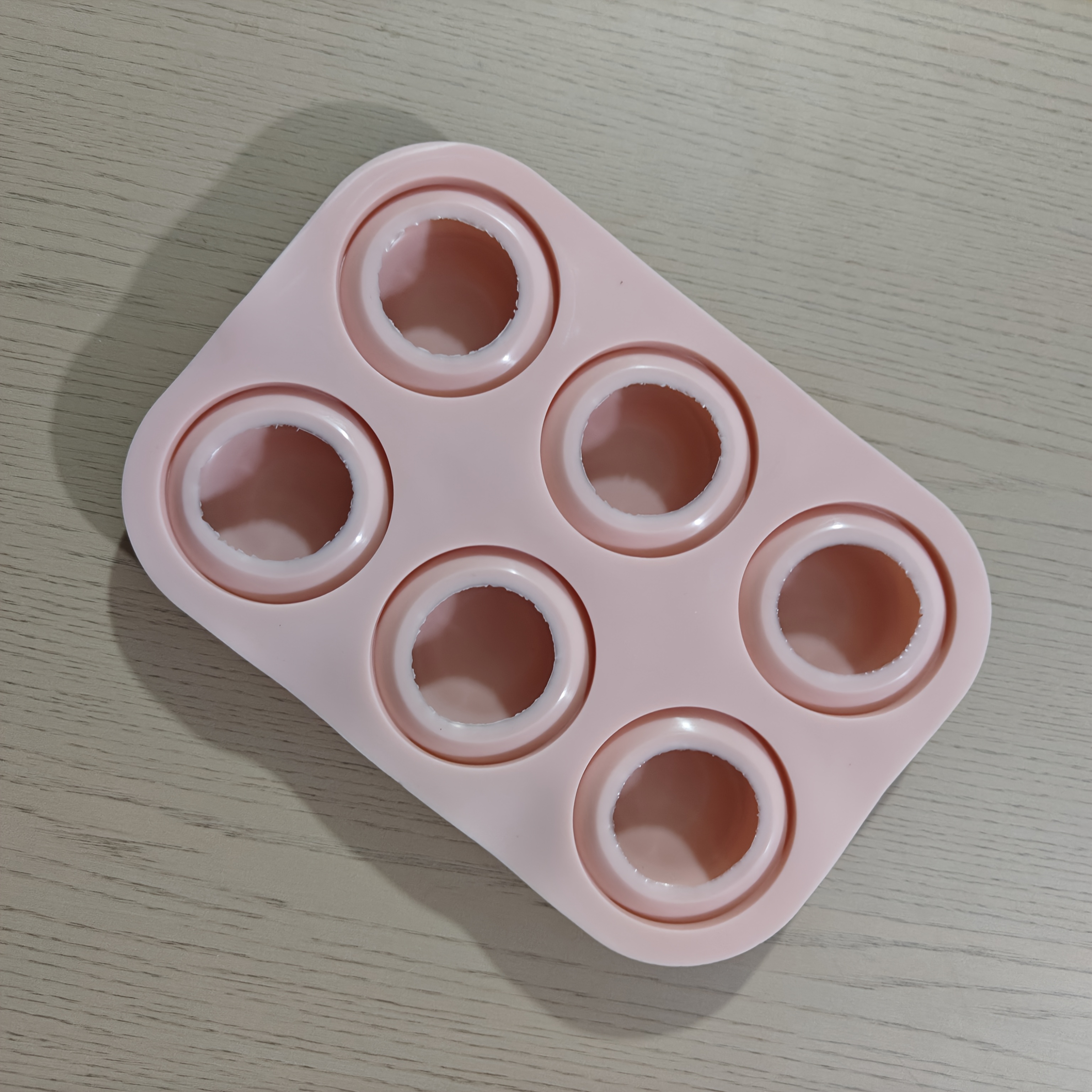 TEMU Moule en silicone rond rose à six trous, capacité de 50 ml, moule pour savon DIY, matériau souple, antiadhésif, facile à démouler, adapté aux