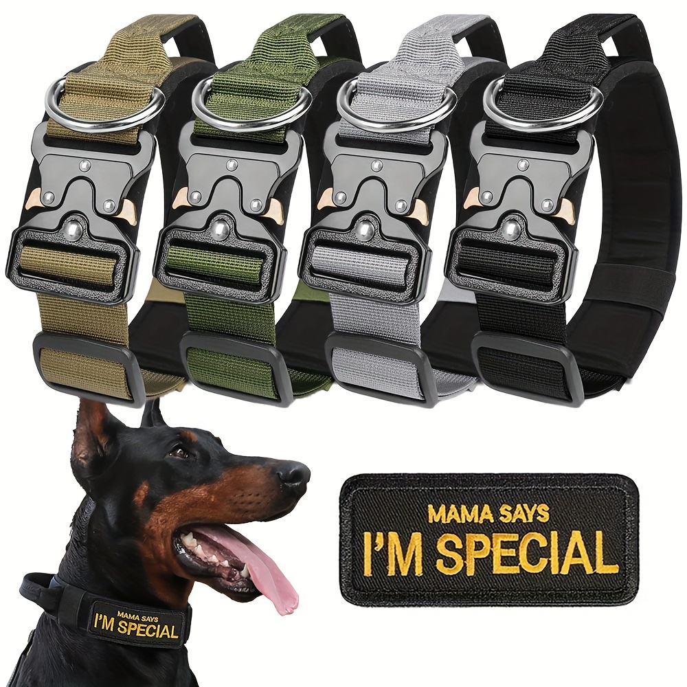 Groes Hundehalsband fr Schwere Hunde, Verstellbares Hundehalsband mit  Hochfestem Metallschnalle, Taktisches Hundehalsband * fr Mittelgroe und  Groe Hunde