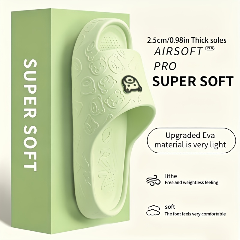 Image of Cute Eva Slides For Women - Comfortable, Non-slip, Washable Indoor/outdoor Slippers In Pink, White, Etc., Perfect For , Adorable Slippers