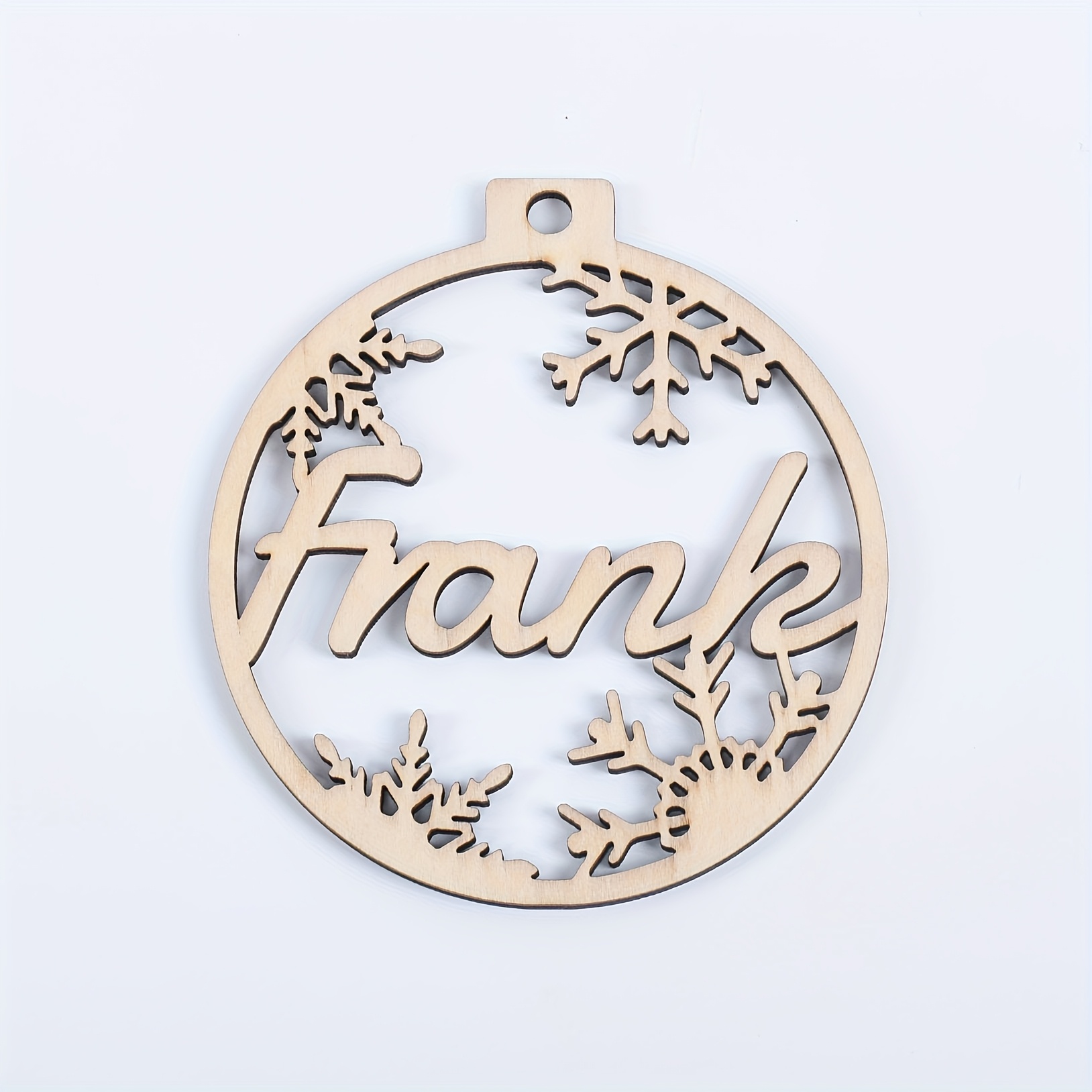 Cpcraz Personalized Wooden Christmas Ball Ornament - Unique Festive Snowflake Design, Handcrafted With Name - Diy Wood Gift Pendants 1pc, Perfect Gift For