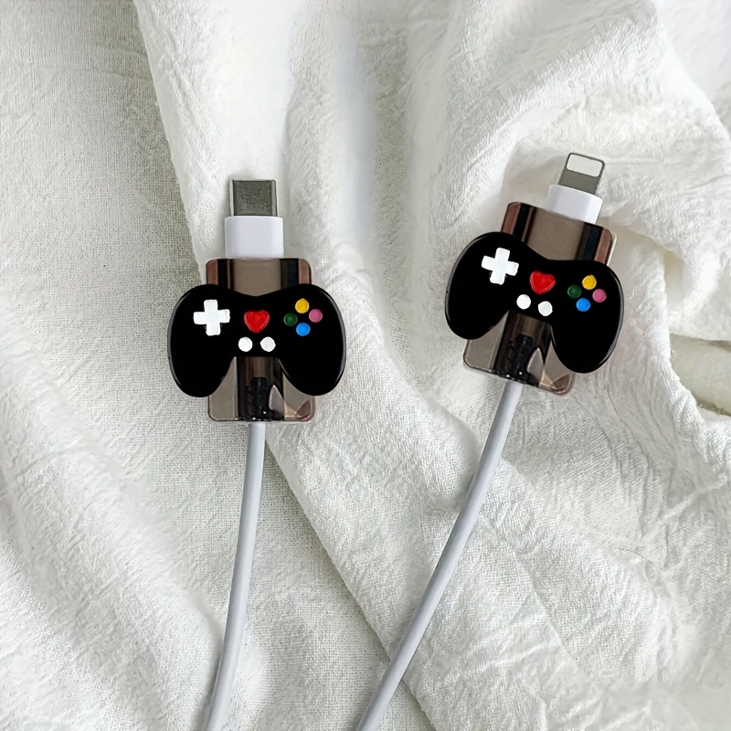 TEMU 2 protectores de cable USB con diseño de consola de juegos - Protector de cable de para accesorios de teléfono móvil - Duradero, anti-rotura,