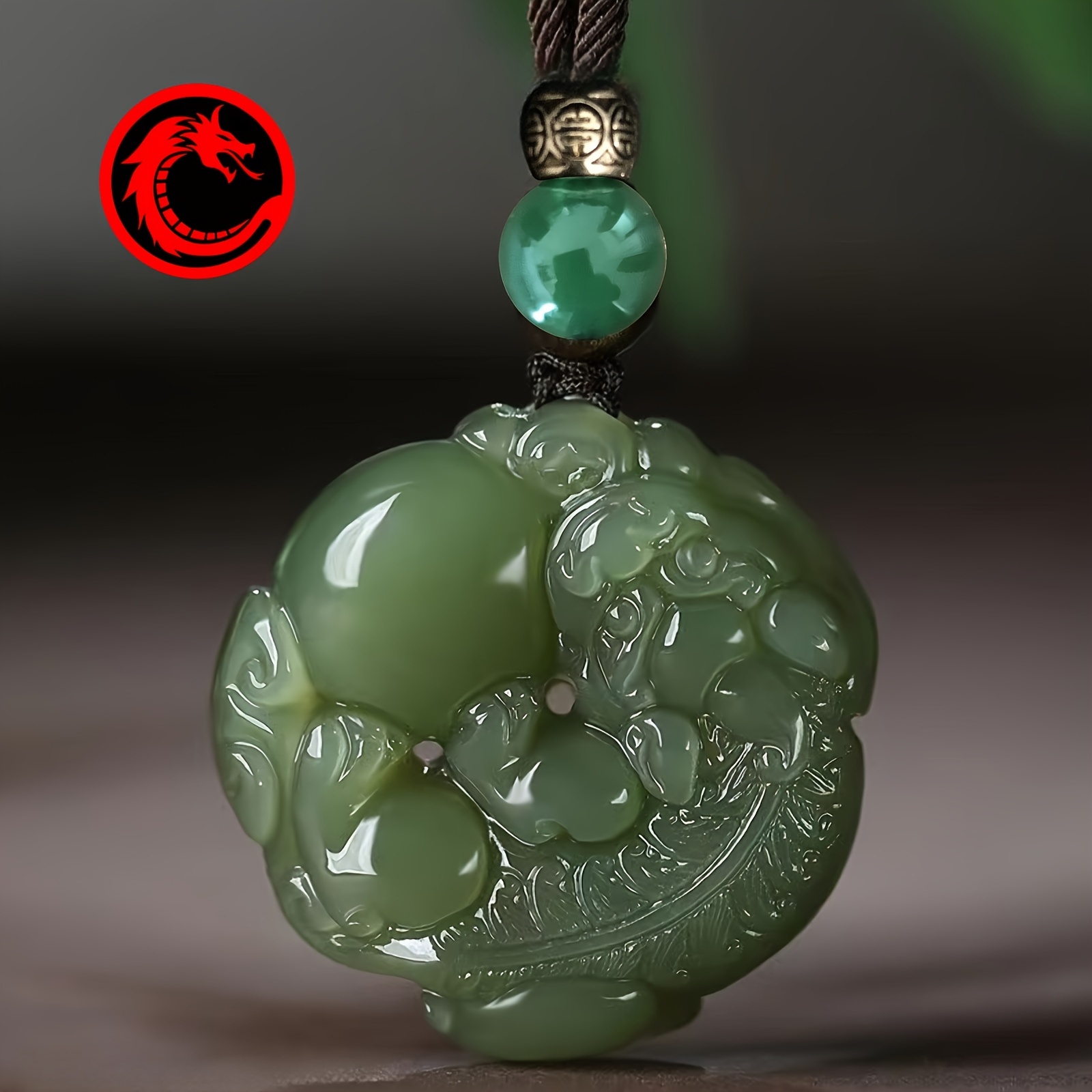 

Elegant Jade Animal Charm - Unisex Wealth & Luck Pendant, Perfect Gift Idea