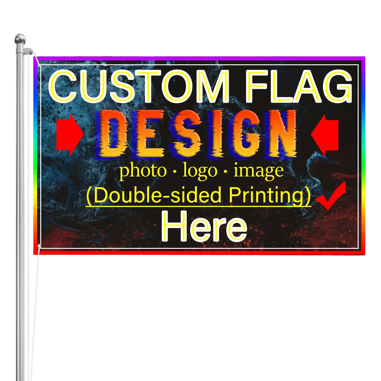 

Personalized Outdoor Flag - Custom Photo & Logo Design, Durable Polyester, Perfect For Decor Gift