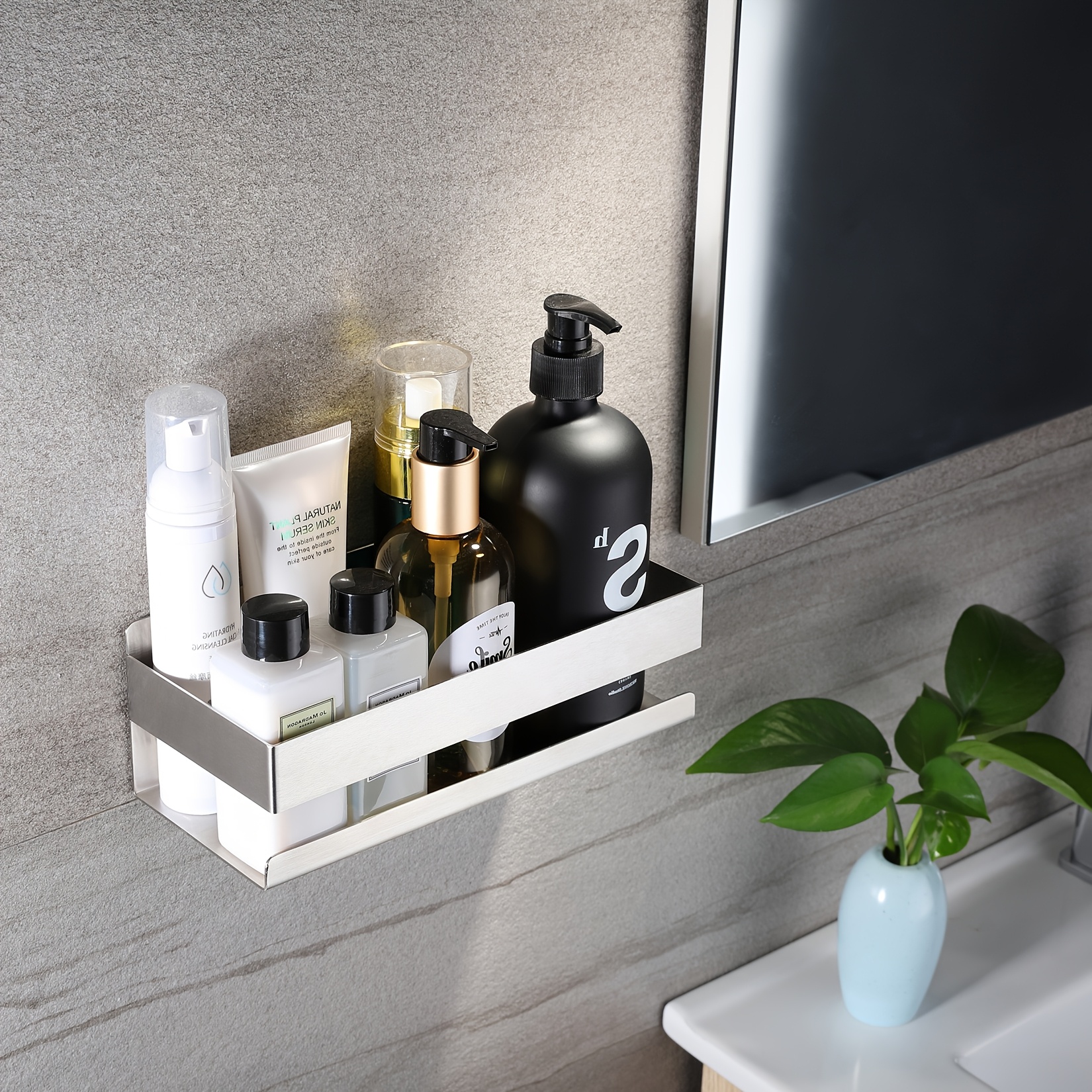 Полочка для ванной Cooeco нержавеющая сталь самоклейка 23х8х10 см