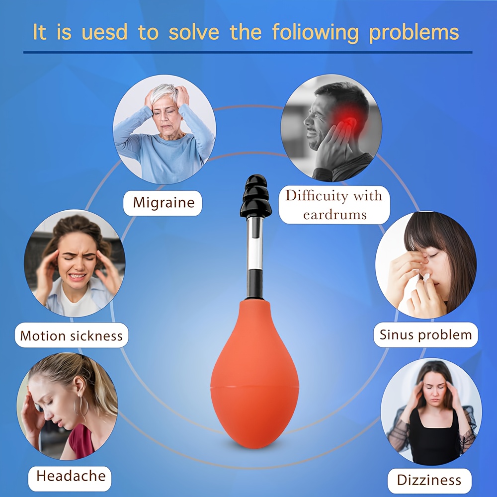 1 Device Xunhaoo Portable Ear Pressure Tool with 3 Sizes Soft Earplugs Suitable for Migraine, Tension Headache & Tinnitus - Travel-Friendly Earplug Massager Device