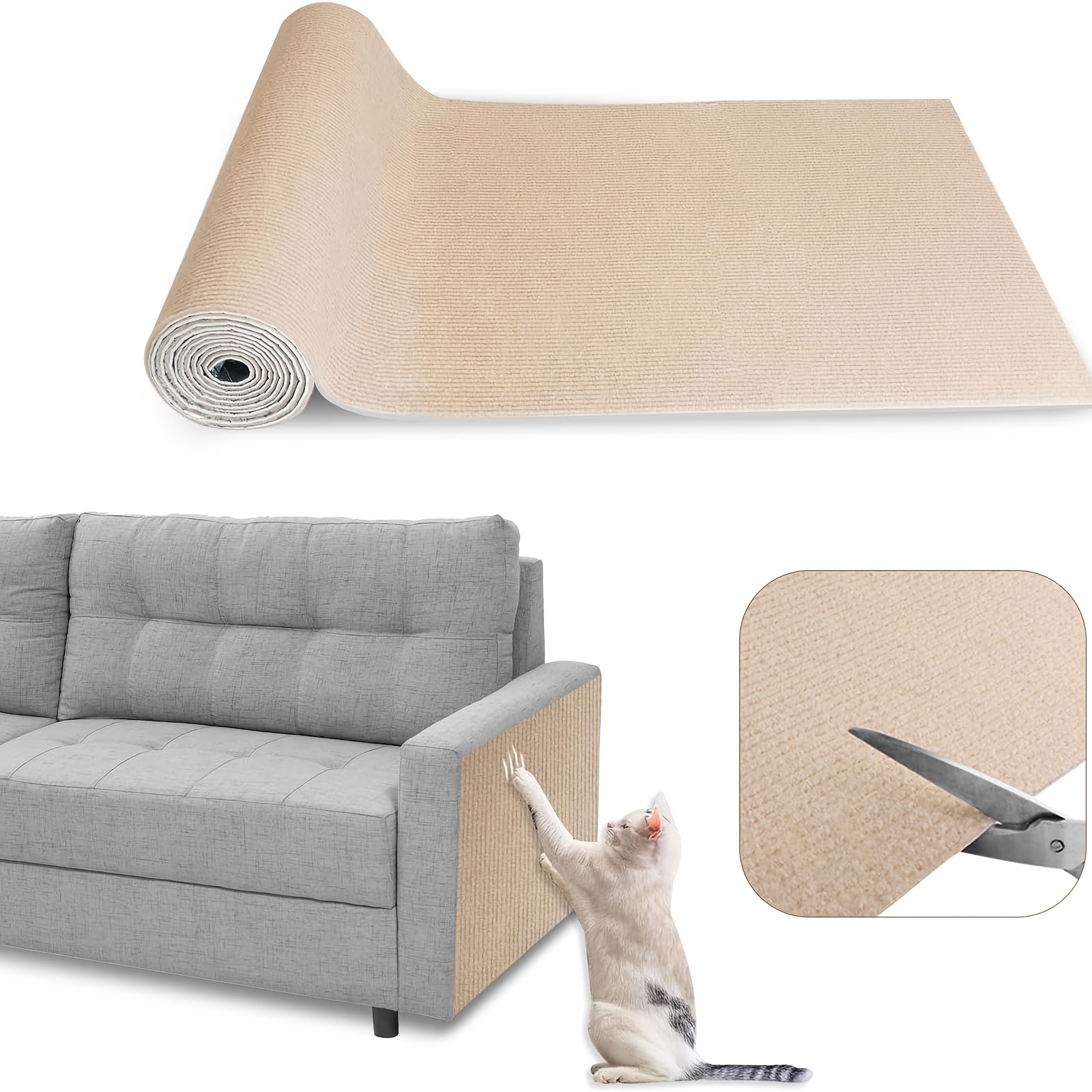 

Tapis Anti-Griffure Auto-Adhésif Facile à Appliquer - Polyester , pour les Arbres à Chat & Protection des Meubles