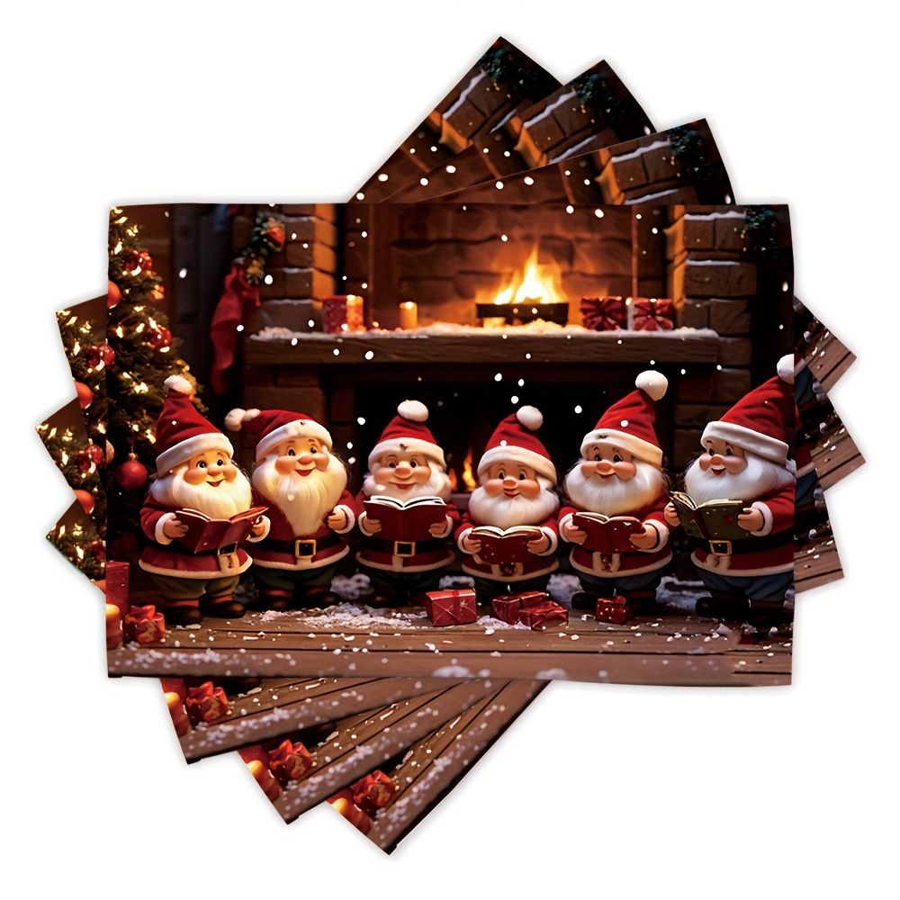 

Christmas Placemats (1pc/4pcs Set) - Table For Dining & , Washable