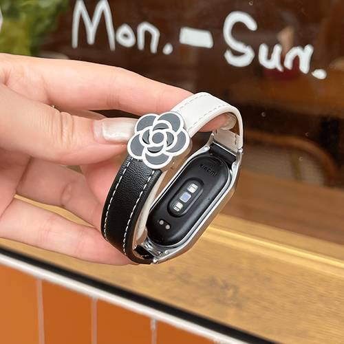 mi watch band premium camellia watch strap commuter friendly double stitched wristband fits xiaomi 8 vintage black womens gift